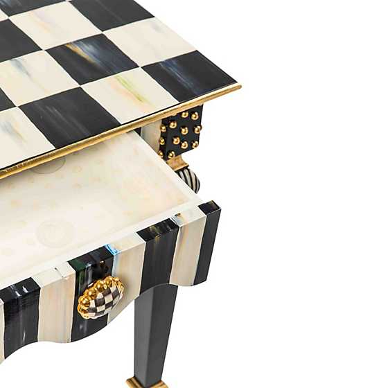 Courtly Check & Stripe Side Table
