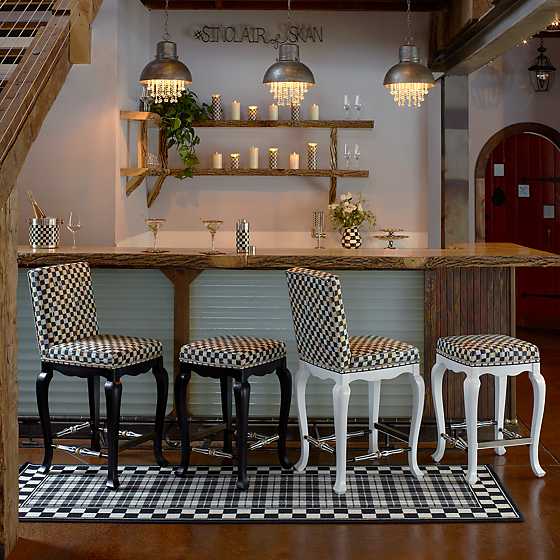 Courtly Check White Counter Stool