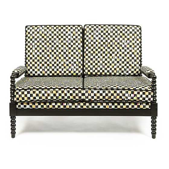 Spindle Check Outdoor Loveseat