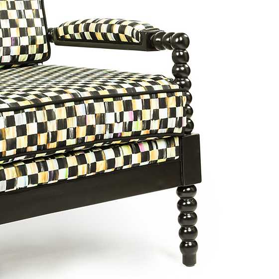 Spindle Check Outdoor Loveseat