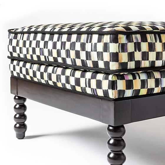 Spindle Check Outdoor Ottoman