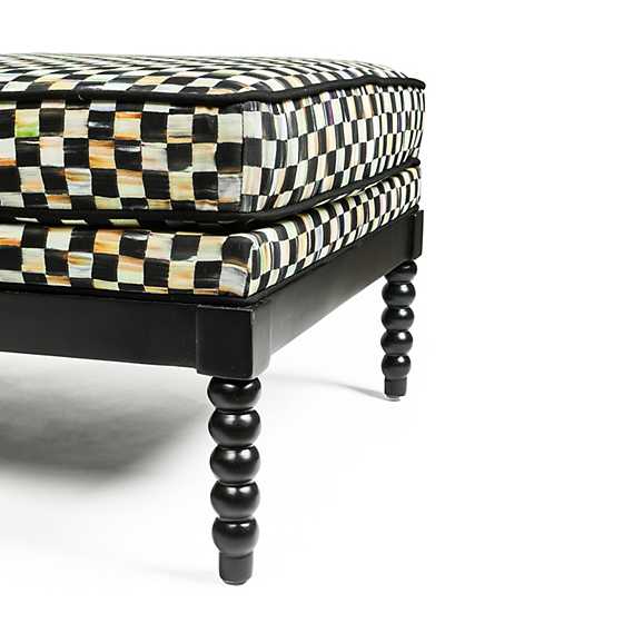 Spindle Check Outdoor Chaise