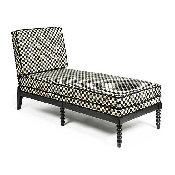 Spindle Check Outdoor Chaise