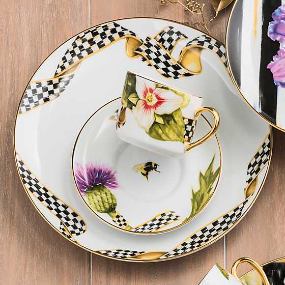 Thistle & Bee Dinner Plate - Ribbon