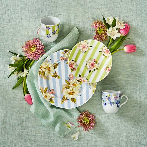 Wildflowers Dessert Plate - Green