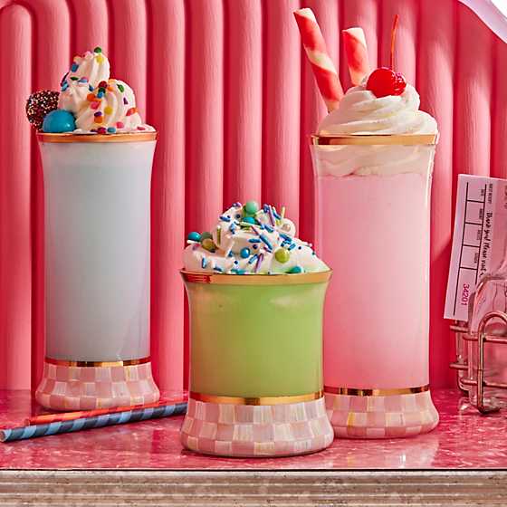 Rosy Check Tumbler Glass, Set of 2