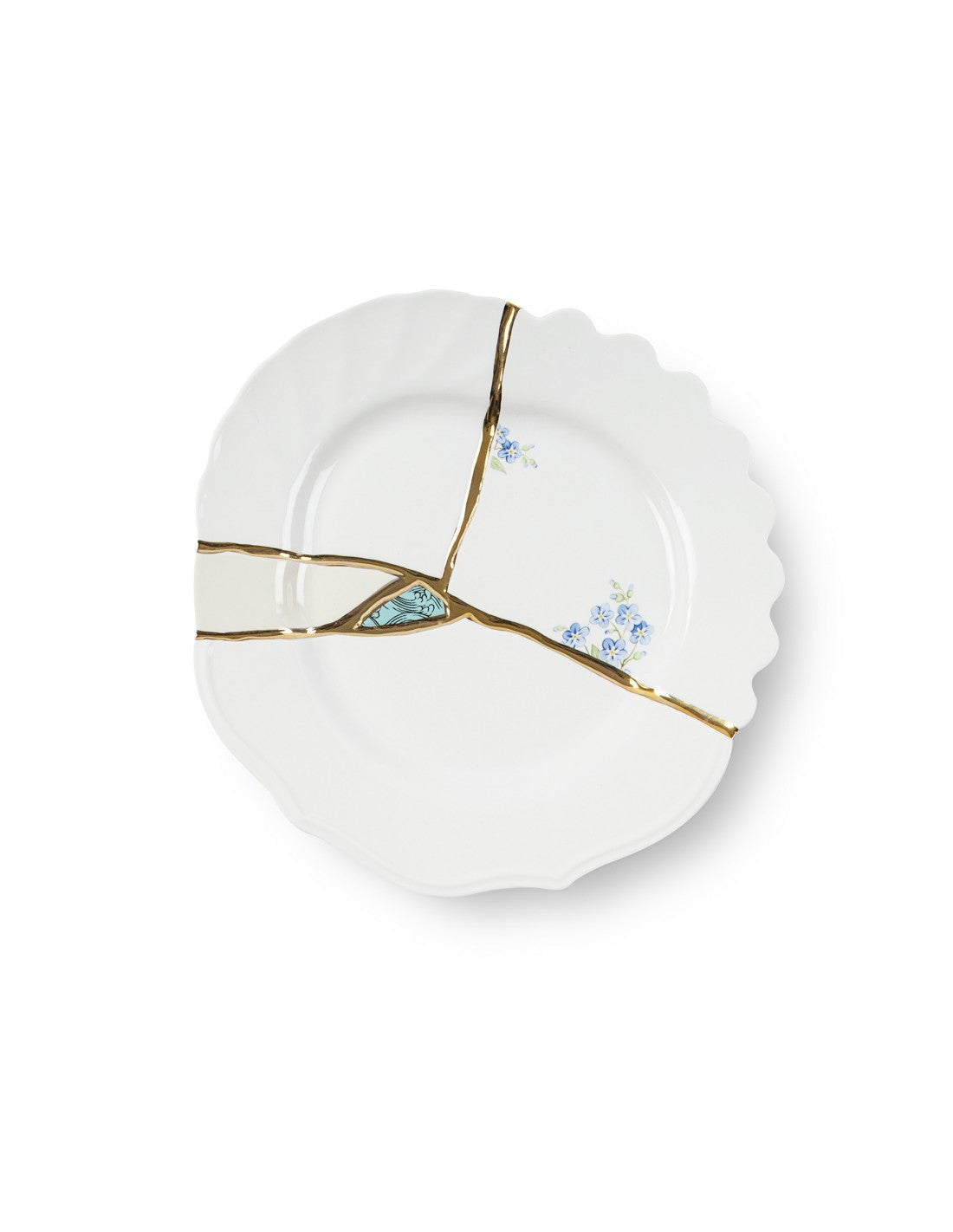 SELETTI Kintsugi Porcelain dessert plate n'3 - pack of 2