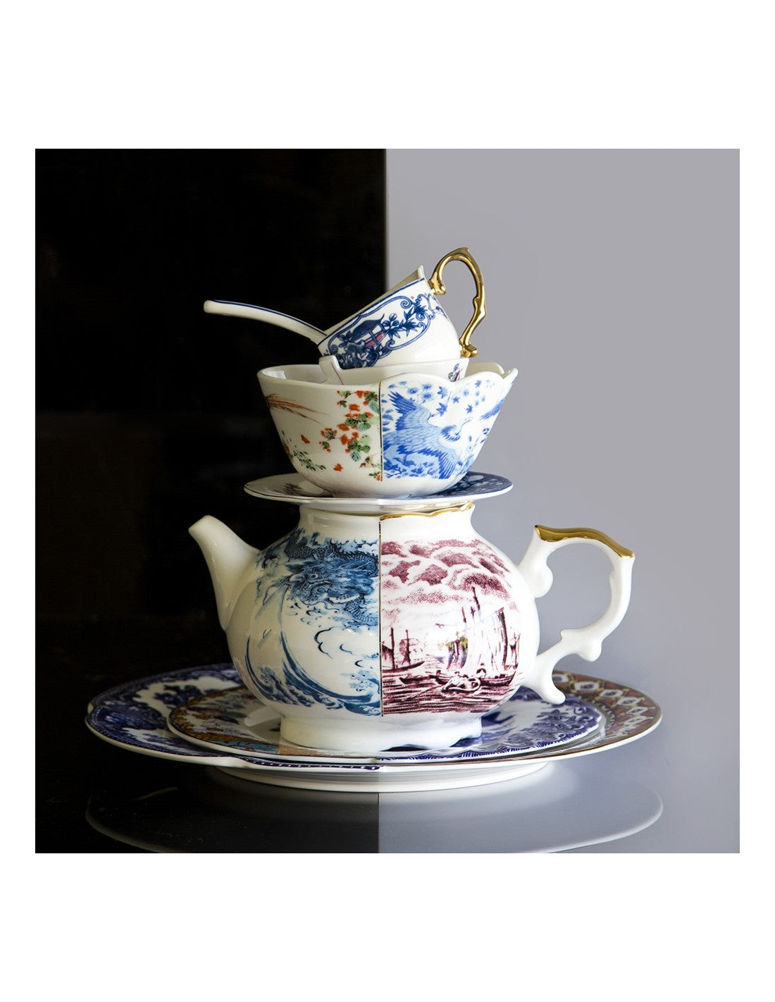 SELETTI Hybrid Porcelain Sugar Pot - Maurilia - set of 2