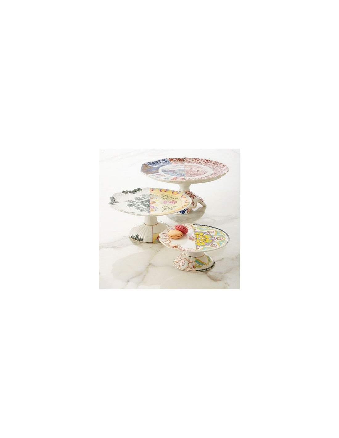 SELETTI Hybrid Porcelain Cake-stand - Moriana - set of 2