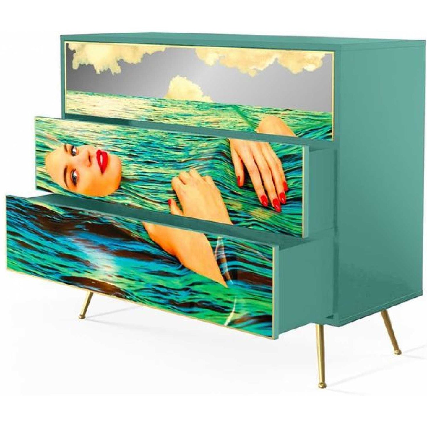 Seletti Toiletpaper 3 Chest of Drawers - Sea Girl