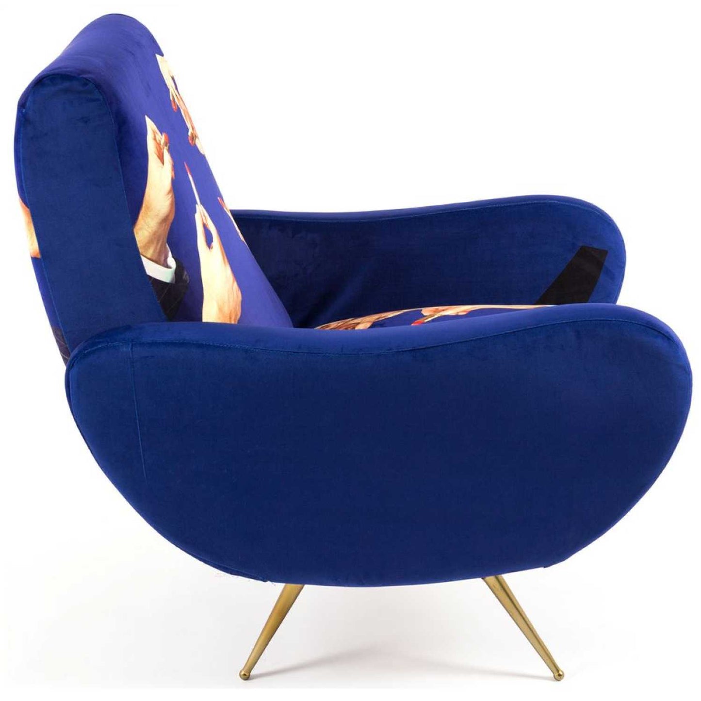 Seletti Toiletpaper Armchair - Lipsticks Blue