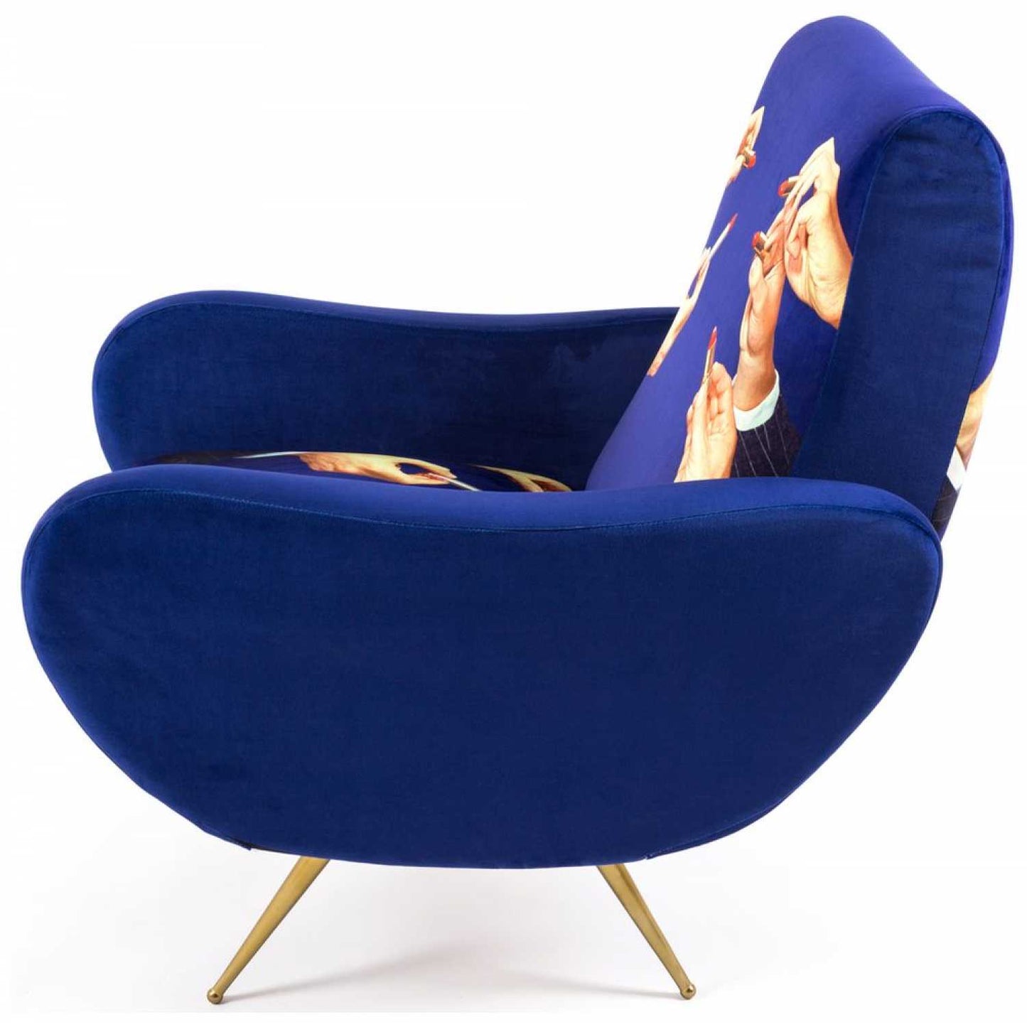 Seletti Toiletpaper Armchair - Lipsticks Blue