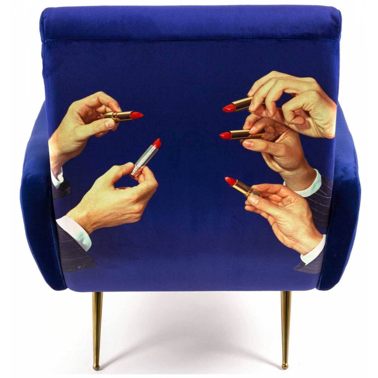 Seletti Toiletpaper Armchair - Lipsticks Blue