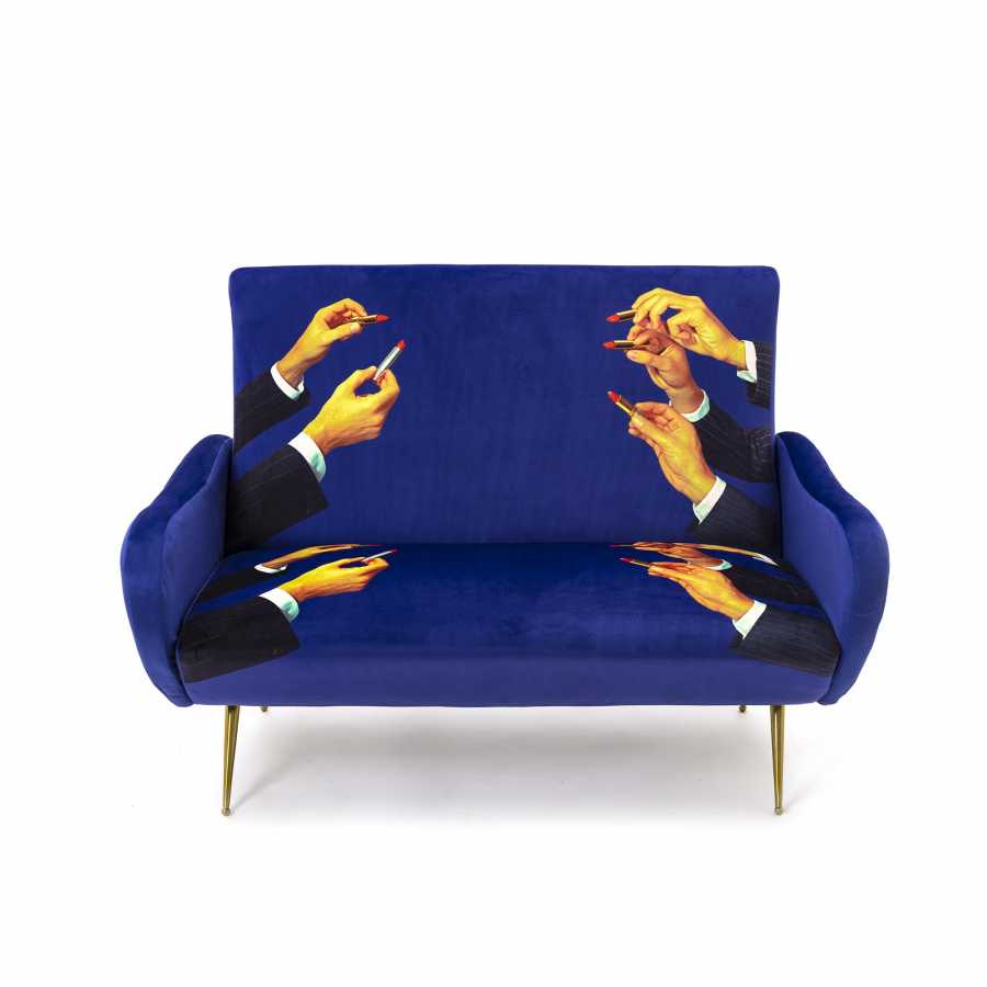 Seletti Toiletpaper 2 Seater Sofa - Lipsticks Blue