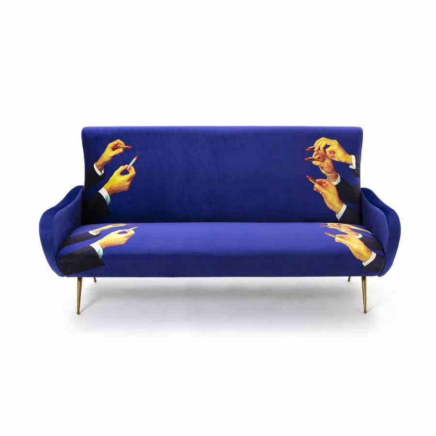 Seletti Toiletpaper 3 Seater Sofa - Lipsticks Blue