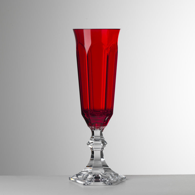CHAMPAGNE FLUTE DOLCE VITA RED - PACK OF SIX