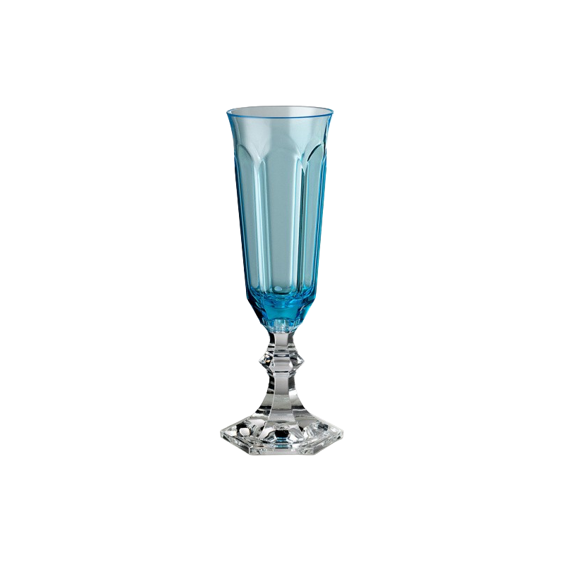 CHAMPAGNE FLUTE DOLCE VITA TURQUOISE PACK OF SIX