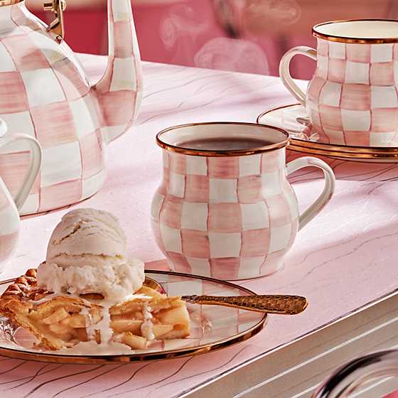 Rosy Check Enamel Mug