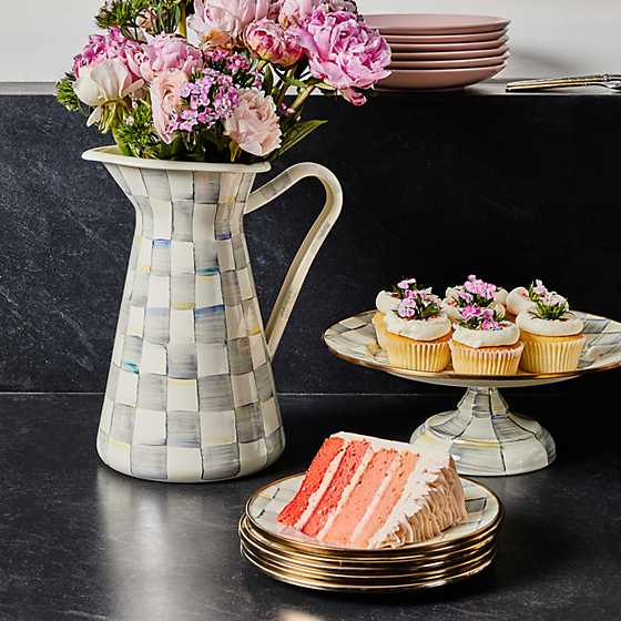 Sterling Check Enamel Salad/Dessert Plate