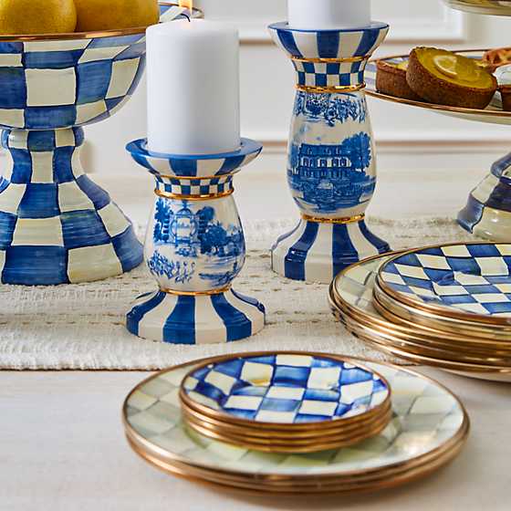 Sterling Check Enamel Salad/Dessert Plate