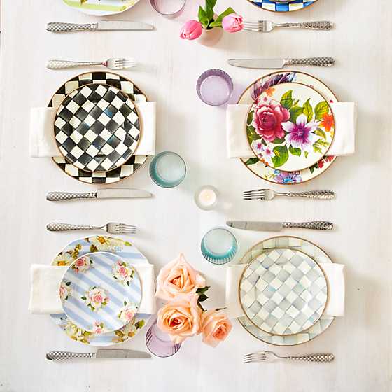 Sterling Check Enamel Salad/Dessert Plate