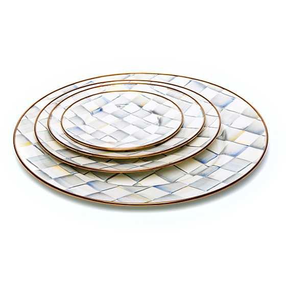 Sterling Check Enamel Salad/Dessert Plate