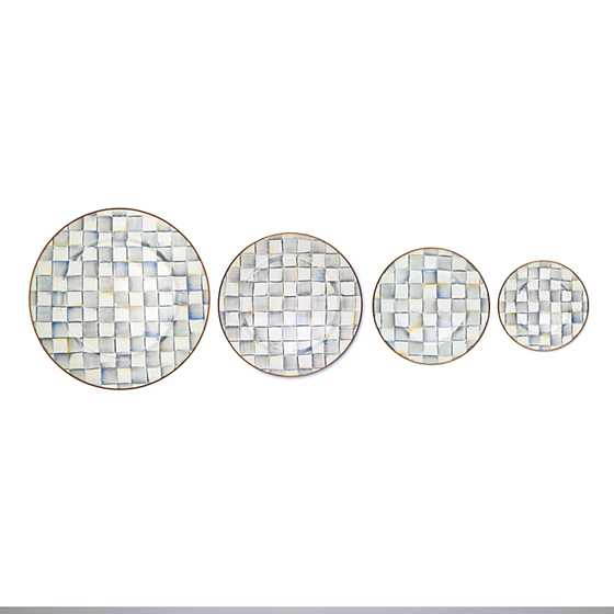 Sterling Check Enamel Salad/Dessert Plate