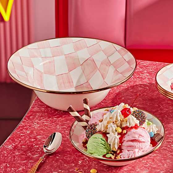 Rosy Check Serving Bowl