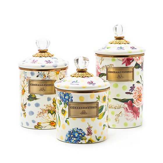 Wildflowers Enamel Medium Canister - Blue
