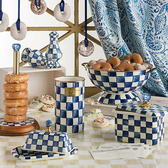 Royal Check Enamel Large Salt & Pepper Shakers