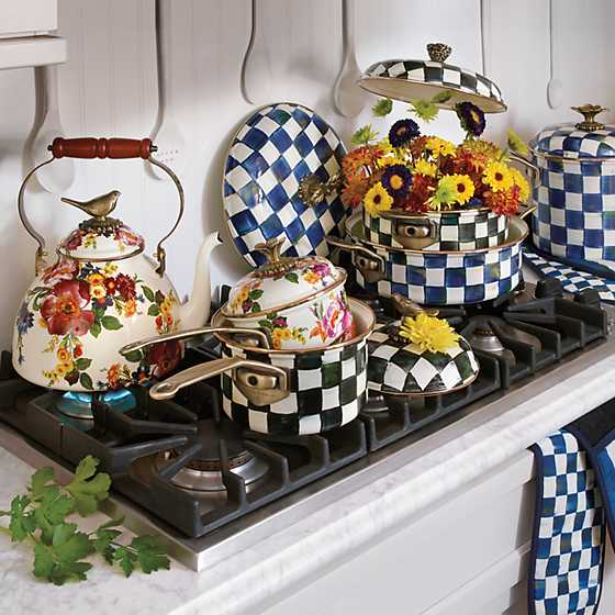 Courtly Check Enamel 2.5 Qt. Saucepan