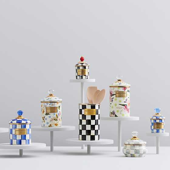 Royal Check Enamel Canister - Mini