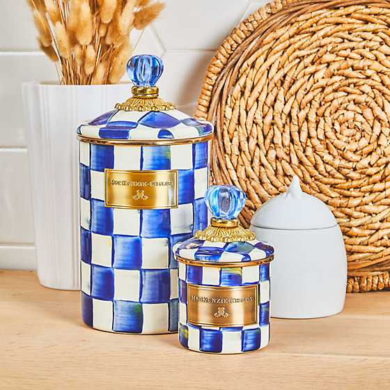 Royal Check Enamel Canister - Mini