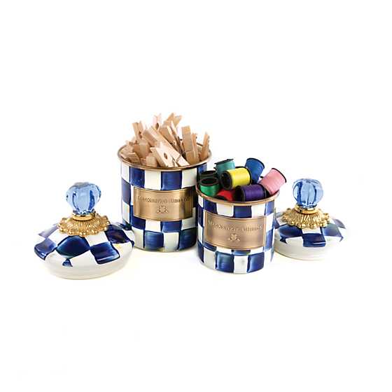 Royal Check Enamel Canister - Mini