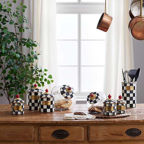 Courtly Check Enamel Canister - Demi