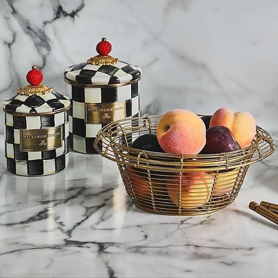 Courtly Check Enamel Canister - Demi