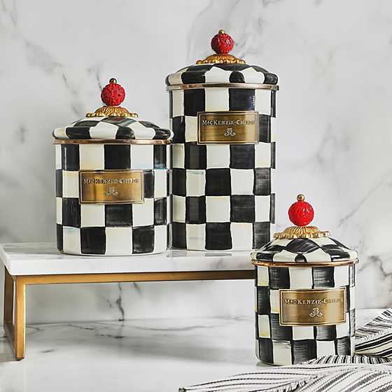 Courtly Check Enamel Canister - Demi