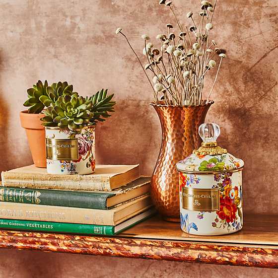 Flower Market Demi Canister - White