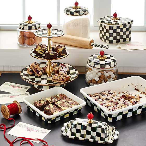 Courtly Check Enamel Three Tier Sweet Stand