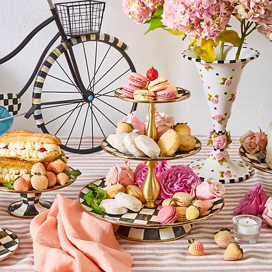 Courtly Check Enamel Three Tier Sweet Stand