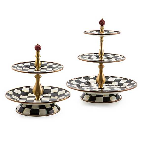 Courtly Check Enamel Three Tier Sweet Stand