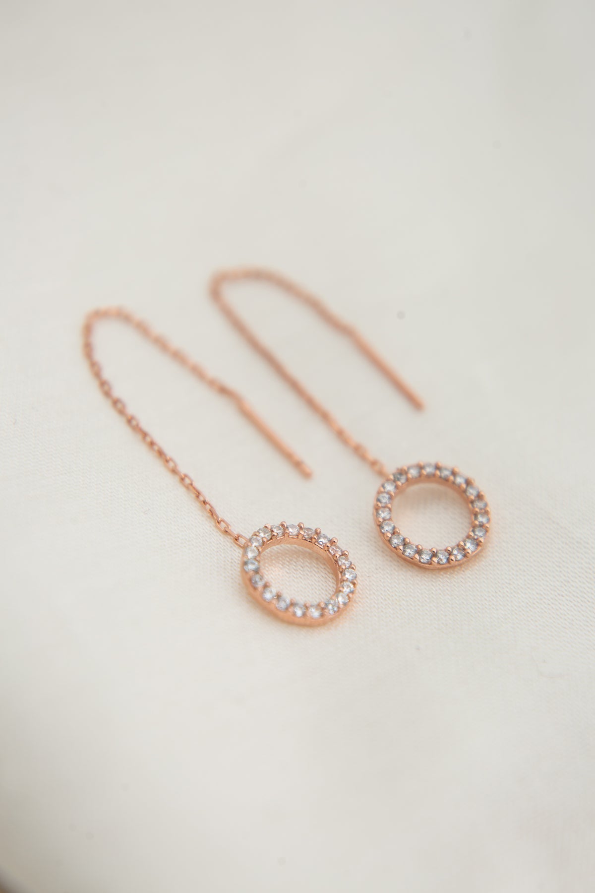 Women's Dangle Hoop Model 925 Sterling Silver Earrings