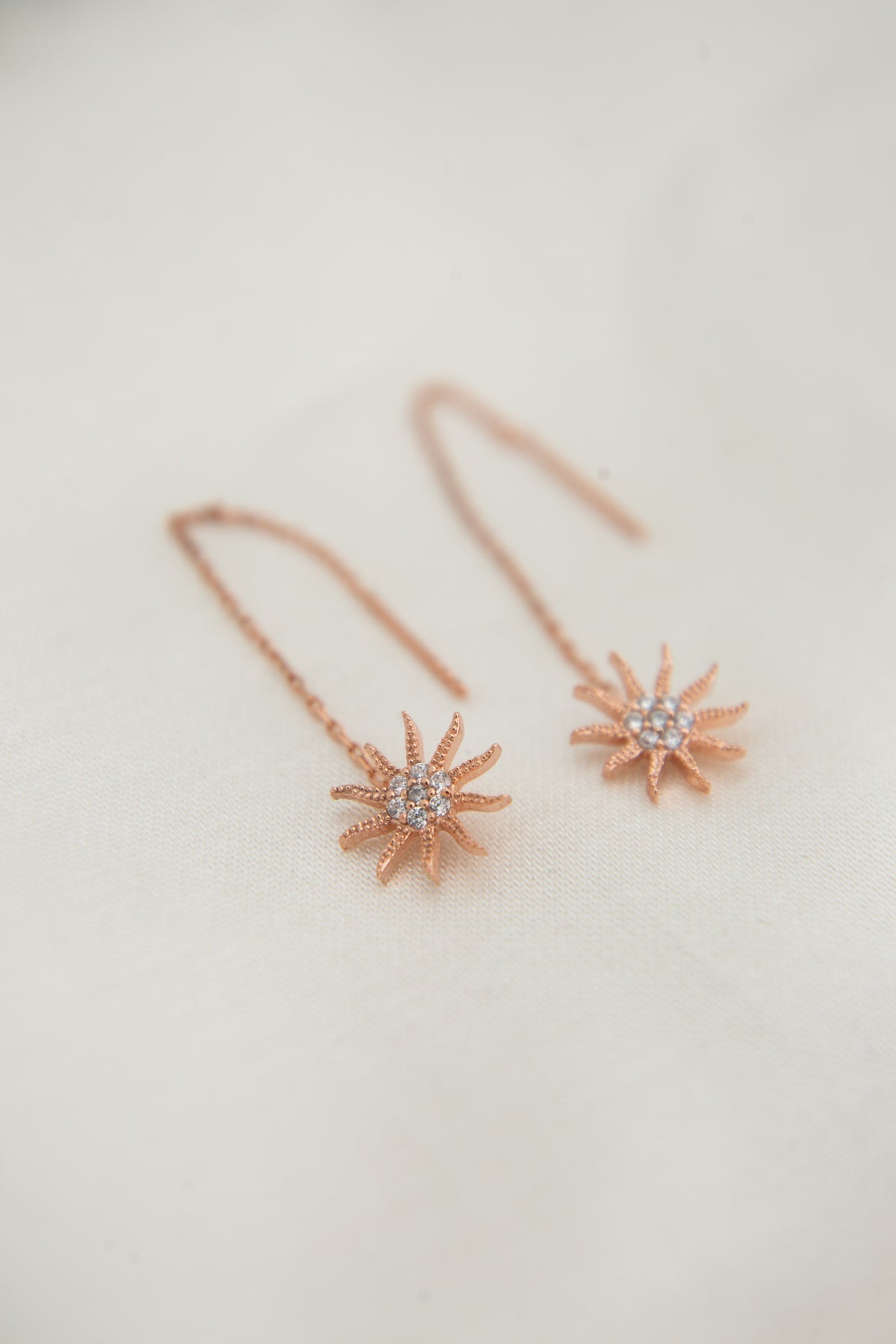 Women's 925 Sterling Silver Dangle Sun Earrings