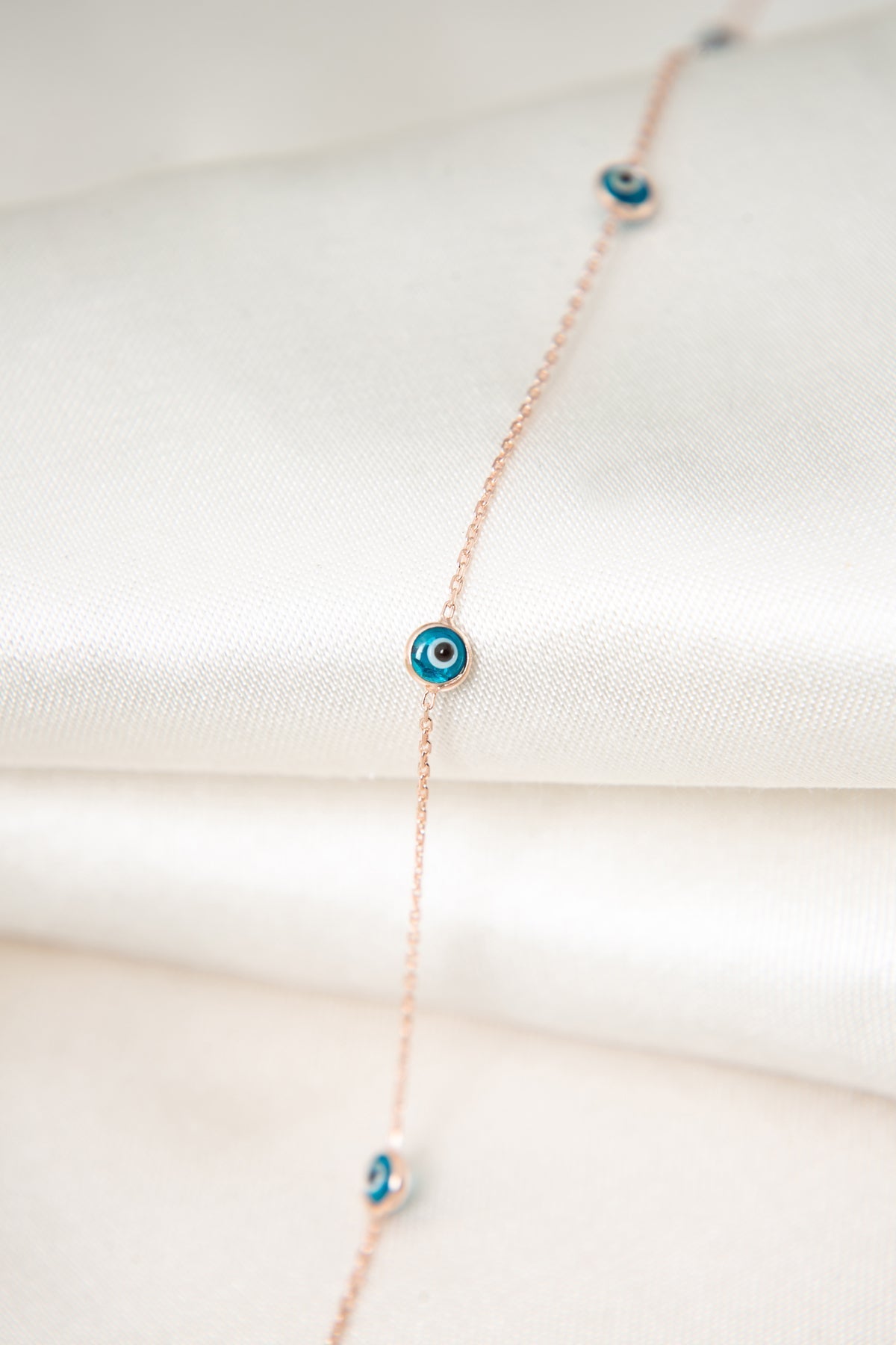 Women's 925 Sterling Silver Evil Eye Rose Gold Plated Necklace