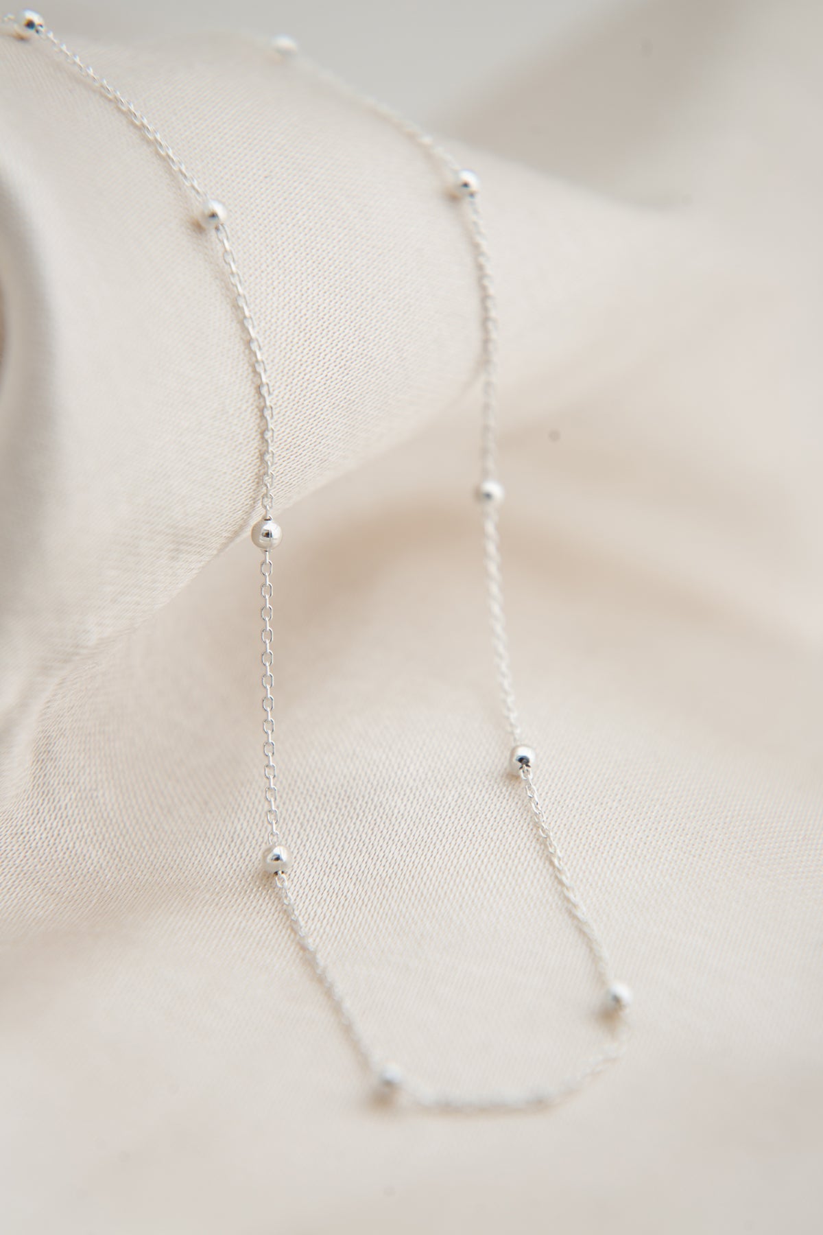 Women's Ball Chain Model 925 Sterling Silver Necklace