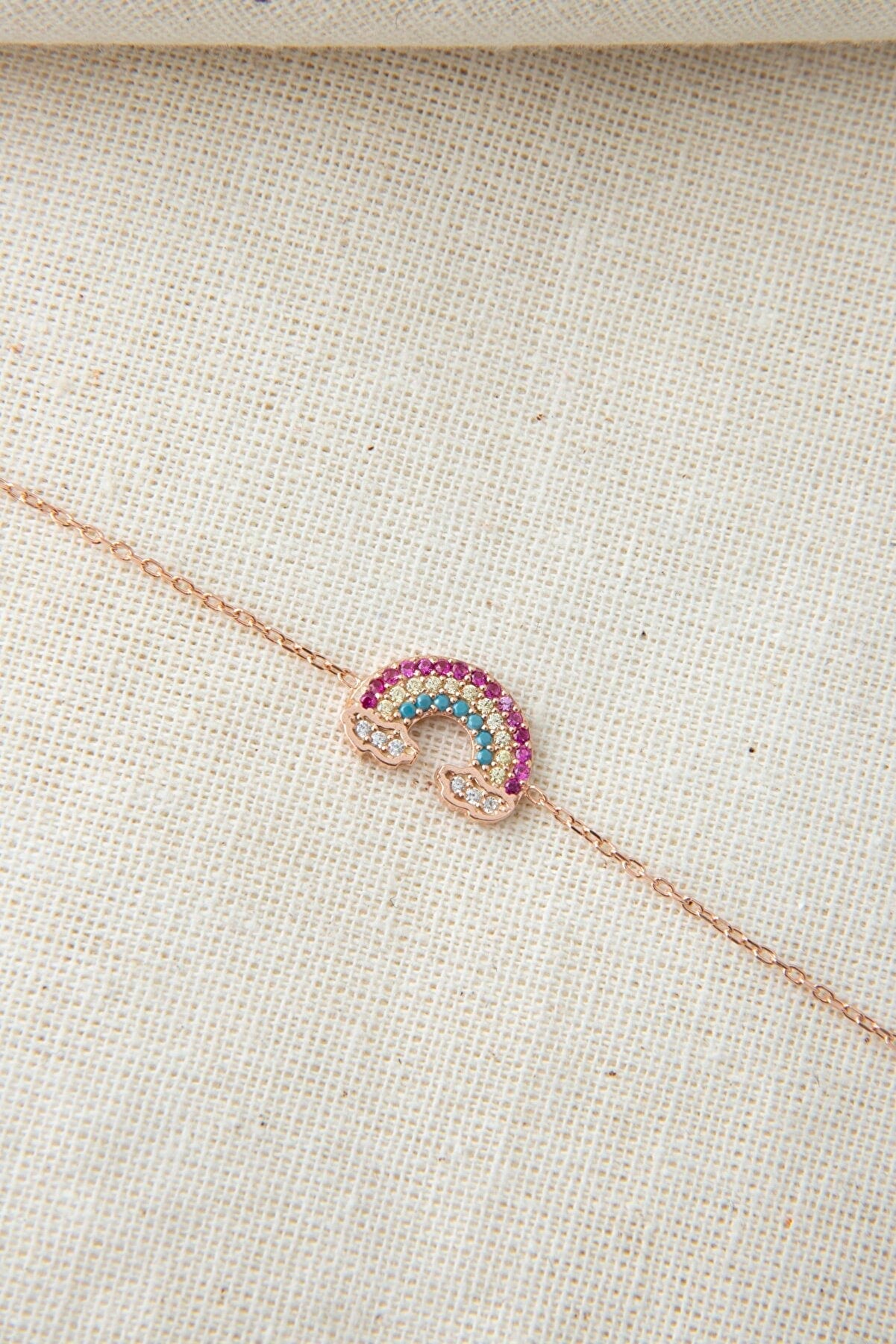 Women's Rainbow Model 925 Sterling Silver Bracelet