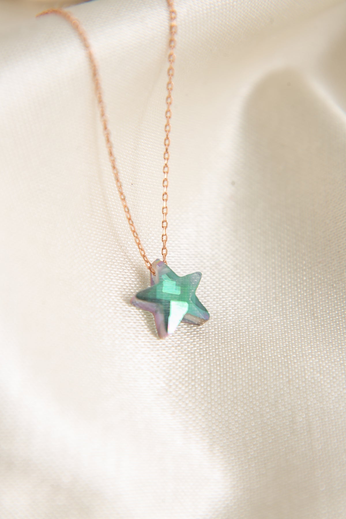 Women's Faceted Star Model 925 Sterling Silver Necklace