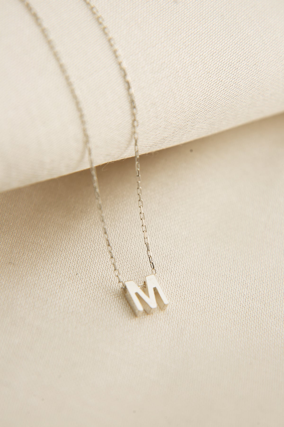 Women's 3D M Letter Model 925 Sterling Silver Necklace