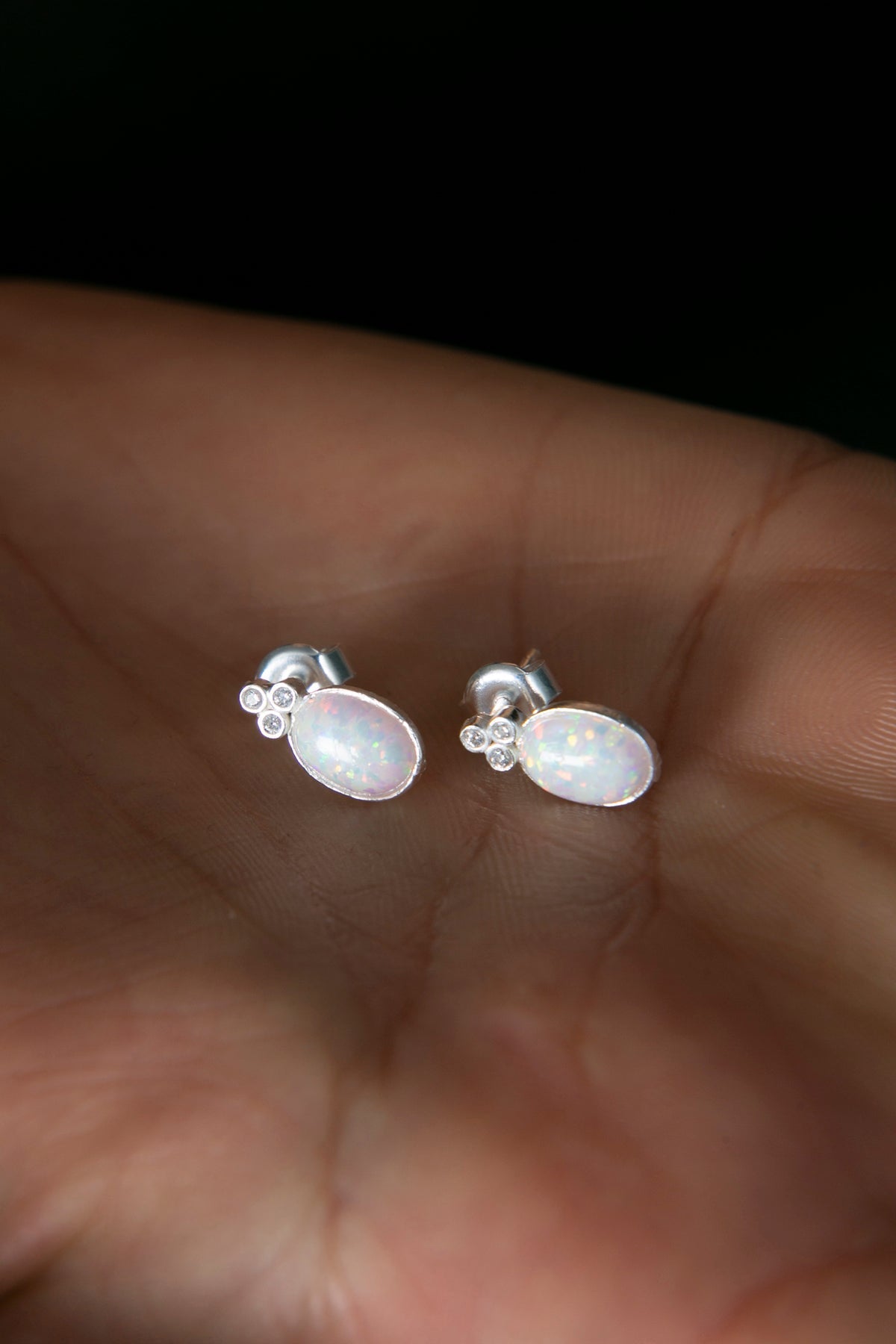 Women's Teardrop Opal 925 Sterling Silver Earrings