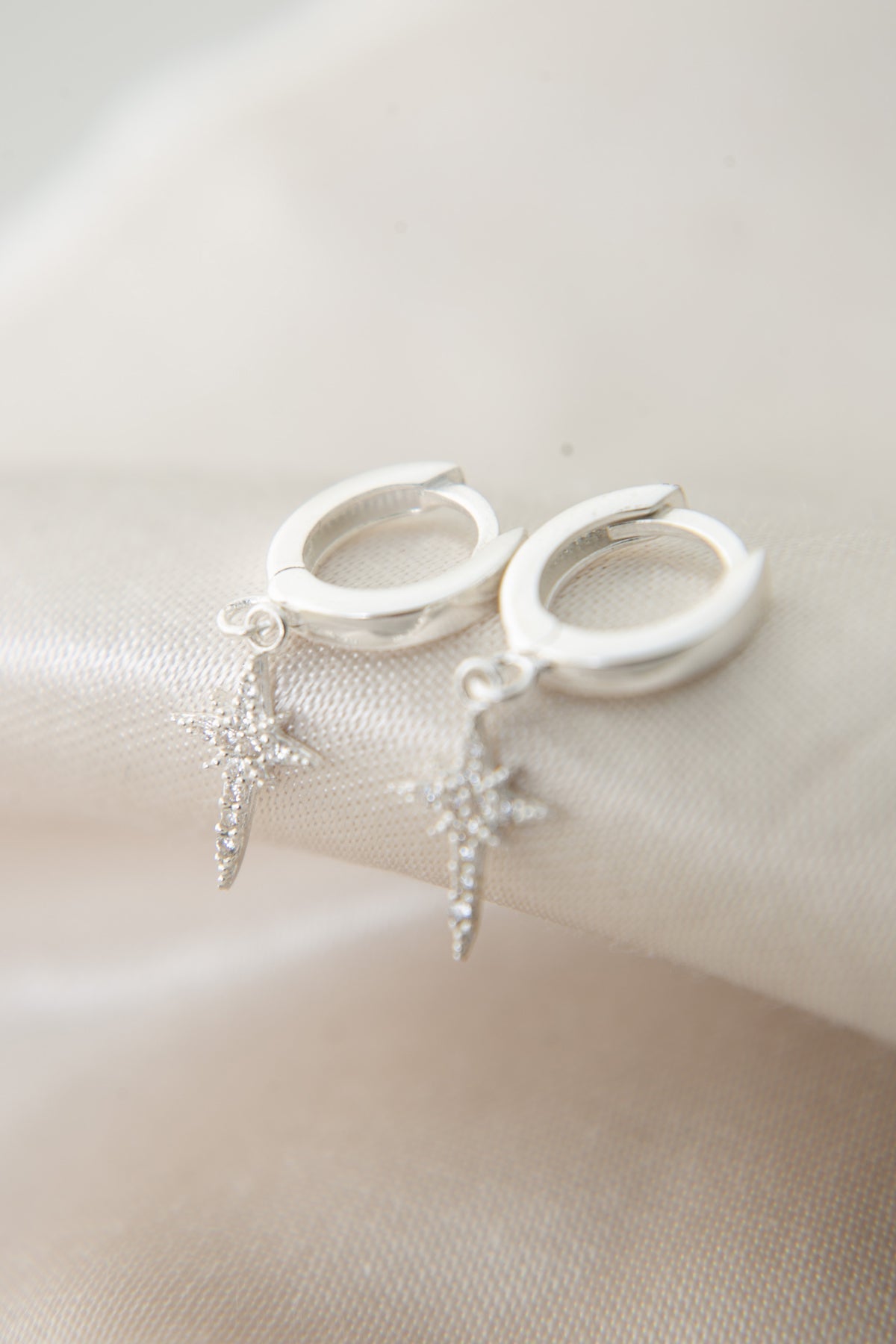 Women's 925 Sterling Silver North Star Earrings